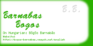 barnabas bogos business card