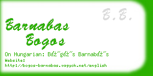 barnabas bogos business card